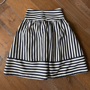 Anthropologie Maeve Navy White Striped A-Line Skirt Small Preppy Coastal Chic